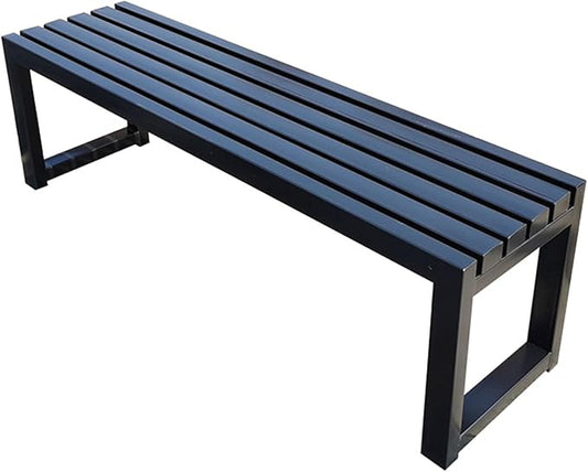 2 Seater Garden Bench,Metal Outdoor Bench,Heavy Duty Front Porch Benches,Patio Furniture Seating,for Lawn Yard Balcony Park,880lb Capacity(Black,59 Inch)