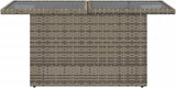 Outdoor Patio Table Grey Synthetic Rattan Rectangular Adjustable Height Tempered Glass Top for Garden Balcony Terrace - Photo 5