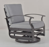 Kurapika 1 Piece Patio Furniture Chair, Outdoor Aluminum Swivel Glider Rocker, Patio Bistro Set Rocking Chair for Porch - Photo 6