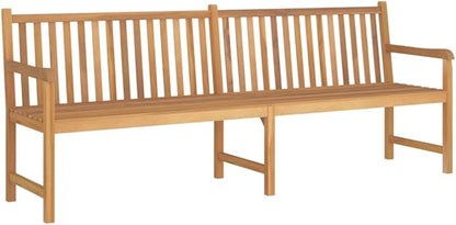 Garden Bench Warm Teak Wood Fine Sanded Teak Hardwood Large Outdoor Seating for 4 Adults, Solid Wood Bench with Classic Style and Roomy Capacity, Durable Patio Furniture