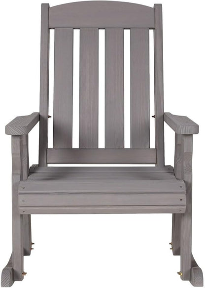 Amish Casual Heavy Duty 600 Lb Mission Pressure Treated Rocking Chair (Semi-Solid Grey Stain)