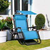 Best Choice Products Folding Zero Gravity Outdoor Recliner Patio Lounge Chair w/Adjustable Canopy Shade, Headrest - Photo 2