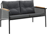 Modern 5-Piece Balcony Furniture Set Black - Photo 3