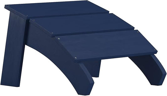 Flash Furniture Sawyer Indoor/Outdoor Commercial Grade Adirondack Ottoman - Navy All-Weather Adirondack Style Footrest