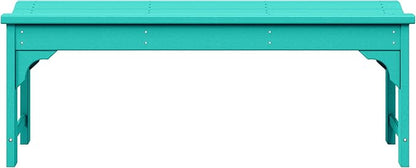 WestinTrends Malibu Outdoor Bench, All Weather Resistant Poly Lumber Backless Patio Garden Bench, Adirondack Curved Bench Seat for Comfort, Turquoise
