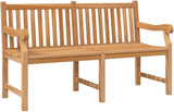Light Brown Solid Teak Wood Garden Bench, Extra Heavy Durable Vintage Outdoor Seating for Patio - Photo 3