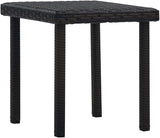 Small Brown Poly Rattan Garden Side Table - Photo 1