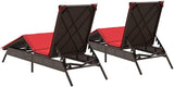 Patio Sun Lounger Set of 2, Outdoor Adjustable Reclining Chaise Lounge Chair with Thick Cushions - Photo 7