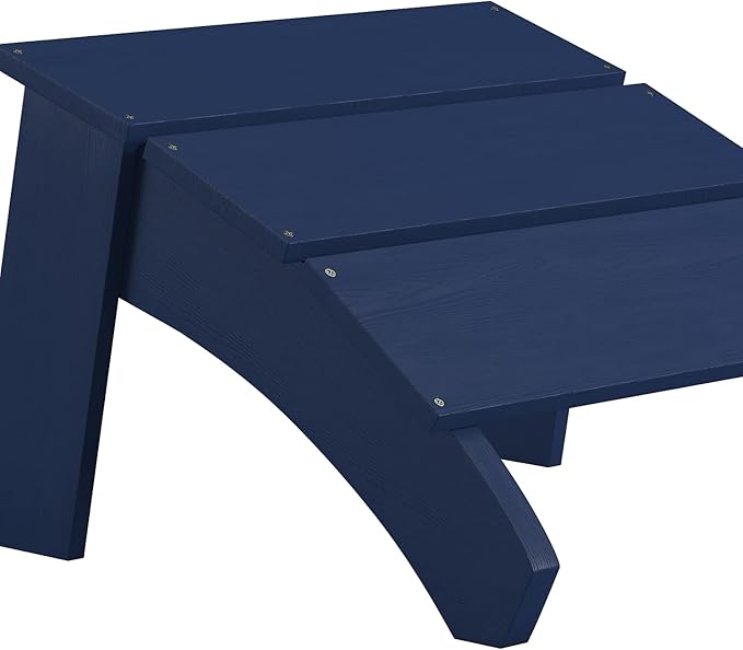 Flash Furniture Sawyer Indoor/Outdoor Commercial Grade Adirondack Ottoman - Navy All-Weather Adirondack Style Footrest