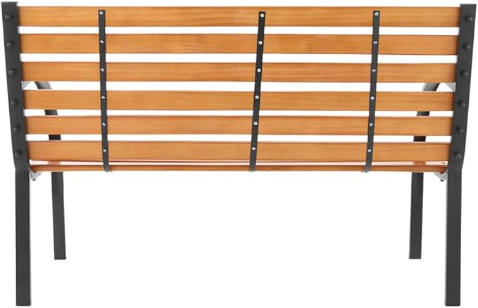 Garden Bench,Outdoor Bench Patio Bench for Metal Bench Park with Armrests Sturdy Hardwood Cast Iron for Yard (48")