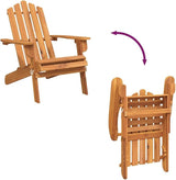 Garden Chair Set of 2 Natural Solid Acacia Wood Standard - Photo 8