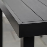 Outsunny Outdoor Dining Table for 6 Person, Rectangular Patio Table, Aluminum Metal Legs for Garden, Lawn, Patio - Photo 8