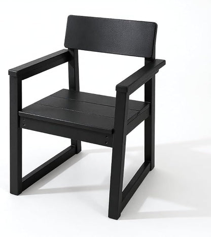 Outdoor Patio Chairs, HDPE Outdoor Furniture Garden Armchairs Modern Dining Adirondack Chair with Backrest Heavy Duty Plastic Patio Seating Group for Yard Porch Deck Durable Design Black