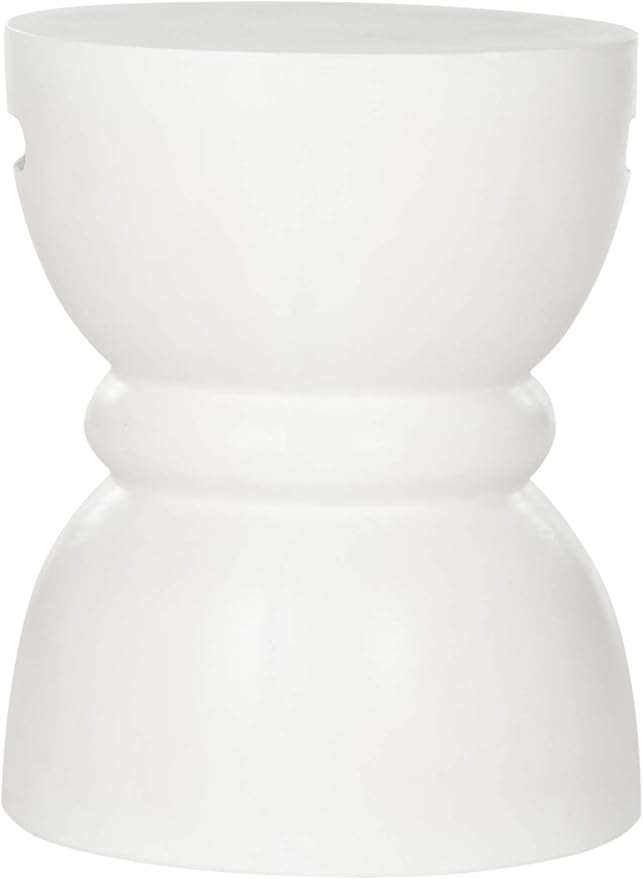 SAFAVIEH Outdoor Collection Haruki Modern Ivory Concrete Round Accent Table (Fully Assembled)