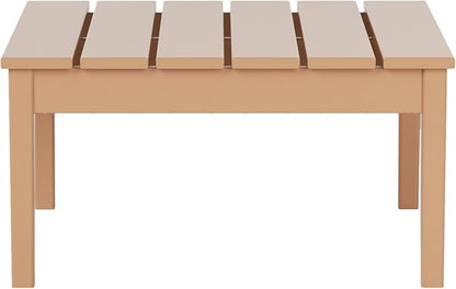 WestinTrends Ashore Outdoor Coffee Table, 32 Inch All Weather Poly Lumber Adirondack Patio Coffee Table Square Low Table, Teak