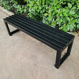 Outdoor Metal Garden Bench, 47.2in Patio Seating, Stylish Porch Furniture for Yard & Park - Photo 1