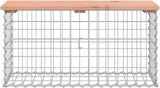 Douglas Fir Wood Garden Bench with Gabion Base, Outdoor Patio Seating for Two Adults, Durable and Rustic Design - Photo 4