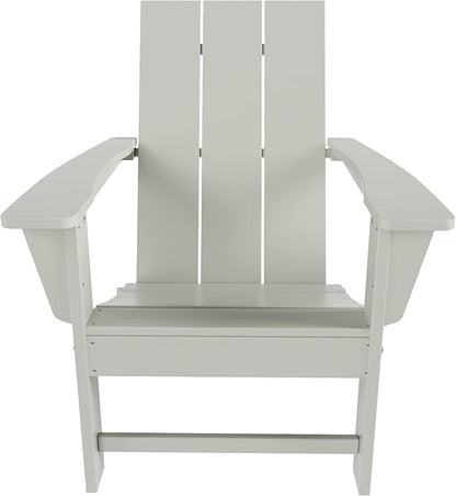WO Home Furniture HDPE Adirondack Chair Folding Poly Lumber All Weather UV/Fade Resistant Heavy Duty for Patio, Backyard, Balcony, Garden, Lawn (Sand)…
