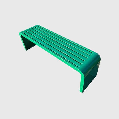 LITFAD Outdoor Indoor Bench Art Deco Alloy Picnic Bench Modern Multicolor Park Bench Waterproof Metal Garden Bench for Patio, Lawn, Yard, Porch, Green, 47" L x 16" W x 18" H