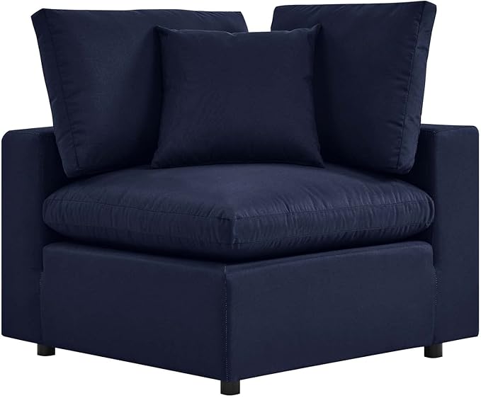 Modway Commix Overstuffed Outdoor Patio Corner Chair in Navy - Photo 1