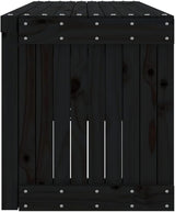 Patio Bench Extendable Black 83.7"x15.9"x17.7" Solid Wood Pine - Photo 6