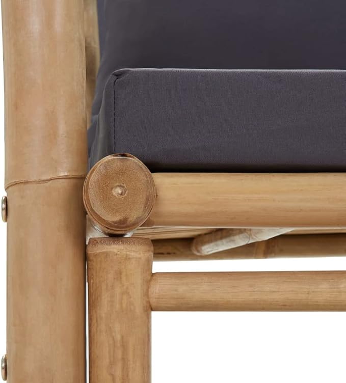 Garden Bench Deck Bench Patio Bench with Cushions 45.3" Bamboo