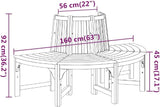 Half Round Tree Bench Outdoor Solid Eucalyptus Wood Garden Bench with Oiled Finish Spacious Seating for 3 People Rustic - Photo 2