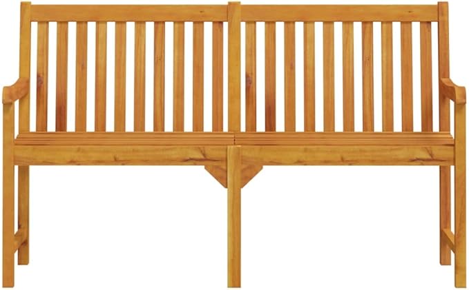 Natural Brown Solid Acacia Wood Garden Bench Large Durable Outdoor Seating for Patio Terrace Balcony Rustic Furniture
