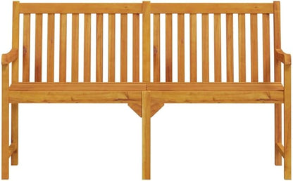 Garden Bench Natural Brown Solid Acacia Wood Large Durable Garden Seating Outdoor Furniture for Lawn