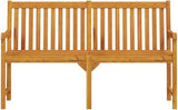 Garden Bench Natural Brown Solid Acacia Wood Large Durable - Photo 4