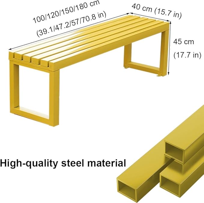 2 Person Outdoor Bench Weatherproof, Metal Garden Benches, Front Porch Bench seat, 880 Lbs Weight - Photo 3