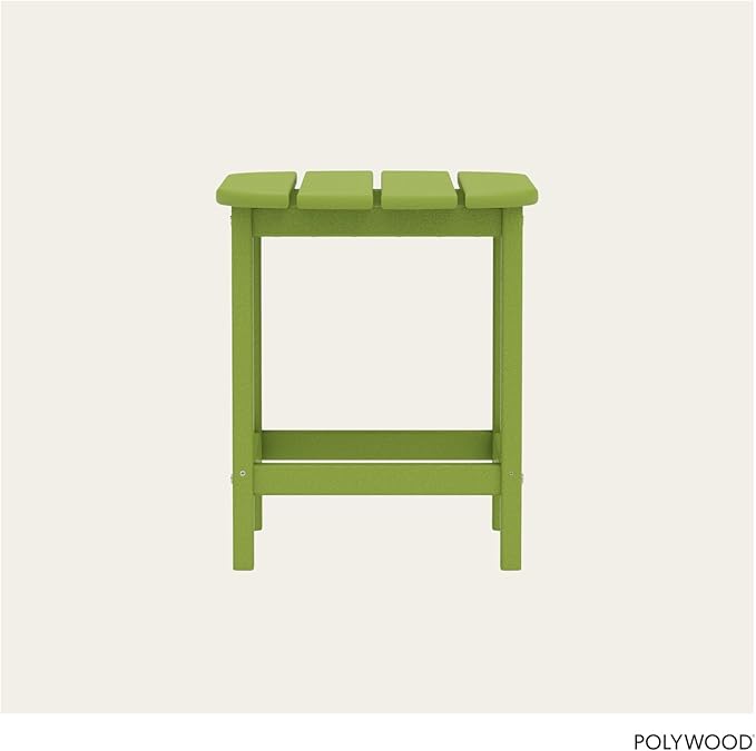 POLYWOOD SBT18LI South Beach 18" Outdoor Side Table, Lime