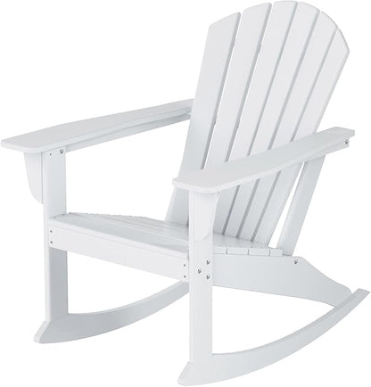 WO WESTIN OUTDOOR HDPE Altura Outdoor Rocking Poly Adirondack Chair, White