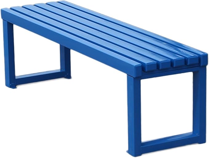 Patio Bench, Metal Steel Outdoor Bench, Weatherproof Metal Bench, for Garden, Patio, Porch, Entryway, 660 Lb Capacity(Blue,120cm/47in)
