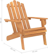 Solid Acacia Wood Adirondack Chair Outdoor Patio Furniture Foldable Lounge Chair for Garden Beach Poolside Relaxation - Photo 2