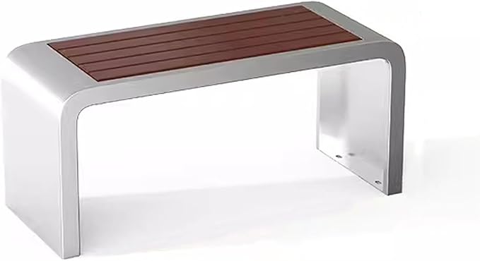 Front Porch Benches Outdoor, Metal Garden Bench, Metal Frame, Solid and Reliable, for Porch, Patio, Backyard(Silver,100cm)