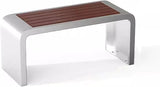 Front Porch Benches Outdoor, Metal Garden Bench, Metal Frame, Solid and Reliable, for Porch, Patio, Backyard(Silver - Photo 1