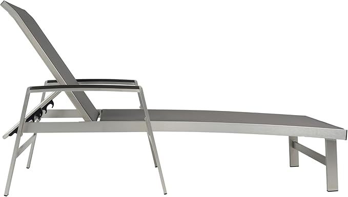 Christopher Knight Home Patio Aluminum Chaise Lounge, Adjustable Mesh Chaise Lounge, 5 Position Backrest Recliner - Photo 4
