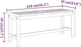 Patio Bench Solid Wood Acacia Outdoor Garden Bench 43.3 Inch Backyard Seating with Sturdy Frame Durable Hardwood for - Photo 2