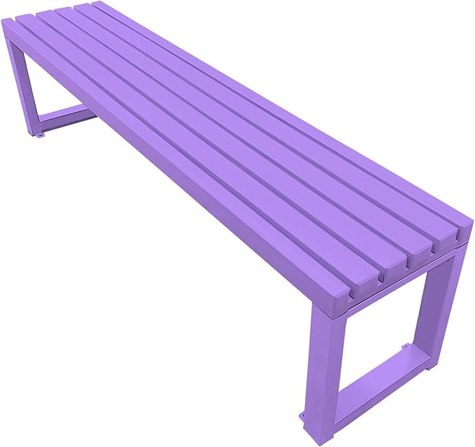 Garden Benches for Outdoors 2-Person Patio Bench Park Seat Metal Bench Backless Seat Weatherproof Chair for Backyard Front Porch Entryway, 3.3ft 3.9ft 4.9ft 5.9ft(Purple,4.9ft)