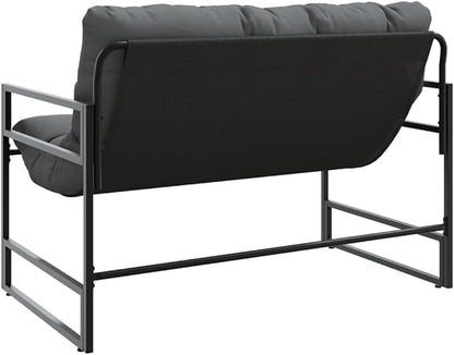 Garden Bench Deck Bench Patio Bench with Cushion Anthracite 44.5" Steel