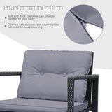 HAPPYGRILL 3 Pieces Rocking Bistro Set Outdoor Patio Conversation Set with Rocking Chairs and Coffee Table - Photo 5