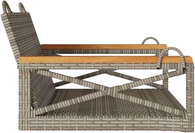 1 Seater Patio Swing Bench, Synthetic Rattan Hanging Chair for Garden, Balcony, and Outdoor Leisure - Photo 5