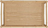 vidaXL Bamboo Patio Lounge Set - Outdoor Garden Furniture with Dark Gray Cushions - Bench and Coffee Table Included - Photo 7
