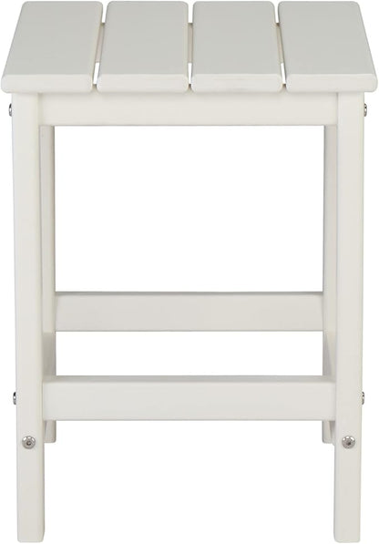 Patio Side Table, Pool Composite Patio Table,HDPE End Tables for Backyard,Pool, Indoor Companion, Easy Maintenance & Weather Resistant (Style 1-White)