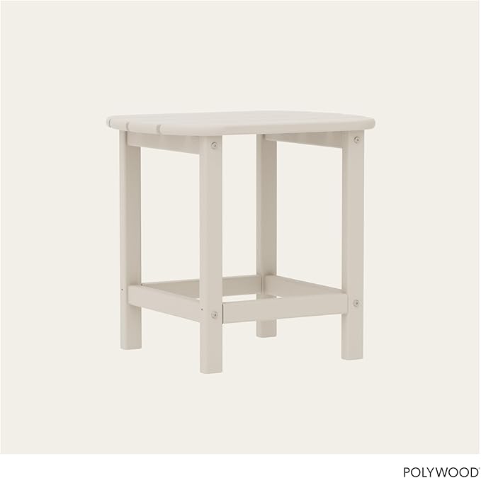 POLYWOOD SBT18SA South Beach 18" Outdoor Side Table, Sand