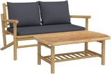 Garden Lounge Set Bamboo with Dark Grey Cushions Patio Couch Alfresco Lounge for Poolside Lawn - Photo 2