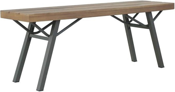 (Fast Delivery) Garden Bench Iron feet Industrial Style Bench Outdoor Seating Furniture Patio Park Outdoor Bench Patio - Photo 1