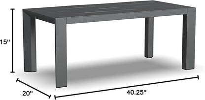 Homestyles Grayton Outdoor Aluminum Coffee Table, Gray