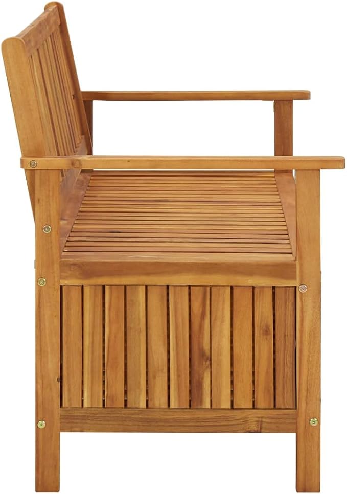 Patio Storage Bench Garden Bench Outdoor Bench for Outdoors Porch Entryway Furniture for Yard 47.2" Solid Acacia Wood